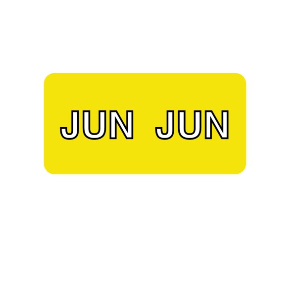 Nevs Label, Monthly Tab June 3/4" x 1-1/2" White w/Yellow & Black Reverse XM-T-JUN - main